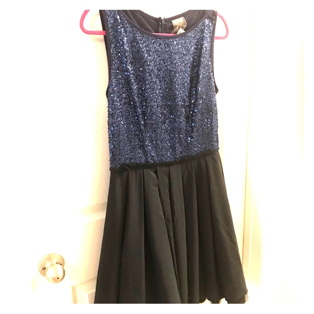 Black & Blue Sequined Dress